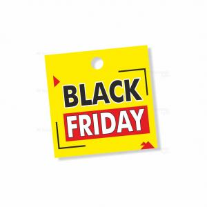 Tag Black Friday Glossy Paper 180gr  Impressão frente  Corte Reto - 1 furo 6mm 