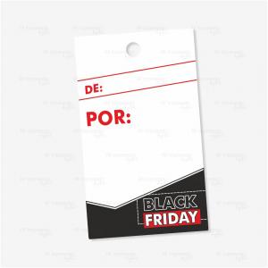 Tag Black Friday Glossy Paper 180gr 8,5x5cm Impressão frente  Corte Reto - 1 furo 6mm 