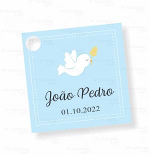 Tag Chá de bebê / Batizado Couche 210gr 5x5cm   Corte Reto - 1 furo 6mm 