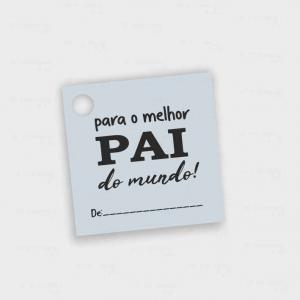 Tag Dia dos Pais Couche 210gr 5x5cm   Corte Reto - 1 furo 6mm 8 Opções de Arte
