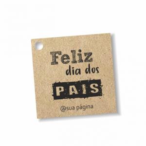 Tag dia dos Pais Kraft 180gr 5x5cm Impressão frente  Corte Reto - 1 furo 6mm 2 artes disponíveis